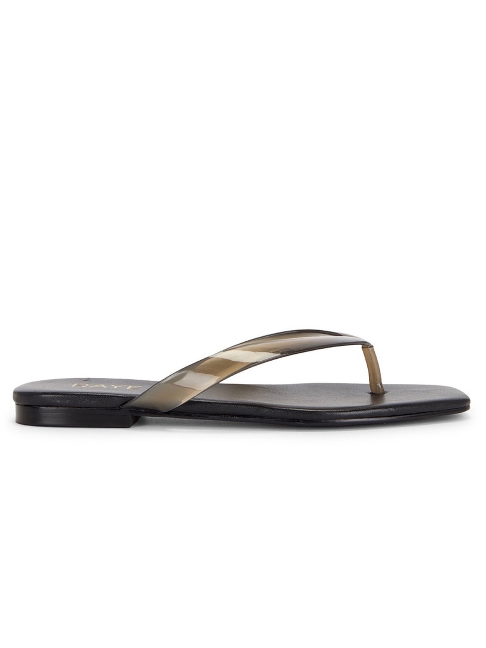 RAYE Revolve Paloma Black Slip On Thong Square Toe Flip Flop Flat Sandals 6.5